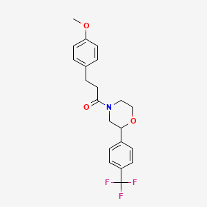 molecular formula C21H22F3NO3 B2566663 3-(4-Methoxyphenyl)-1-(2-(4-(trifluoromethyl)phenyl)morpholino)propan-1-one CAS No. 1351647-06-7