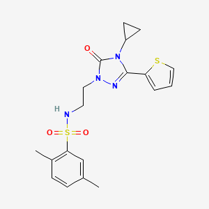 N-(2-(4-cyclopropyl-5-oxo-3-(thiophen-2-yl)-4,5-dihydro-1H-1,2,4-triazol-1-yl)ethyl)-2,5-dimethylbenzenesulfonamide