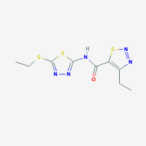 molecular formula C9H11N5OS3 B2566676 4-ethyl-N-(5-ethylsulfanyl-1,3,4-thiadiazol-2-yl)thiadiazole-5-carboxamide CAS No. 899975-71-4