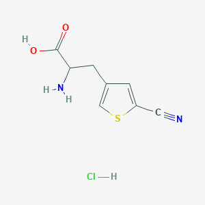 molecular formula C8H9ClN2O2S B2566679 2-Amino-3-(5-cyanothiophen-3-yl)propanoic acid;hydrochloride CAS No. 2309446-31-7