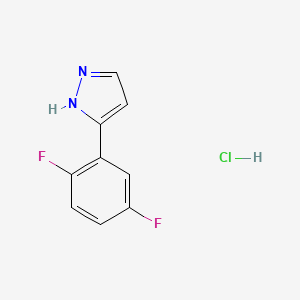 molecular formula C9H7ClF2N2 B2566680 3-(2,5-difluorophenyl)-1H-pyrazole hydrochloride CAS No. 2344680-50-6