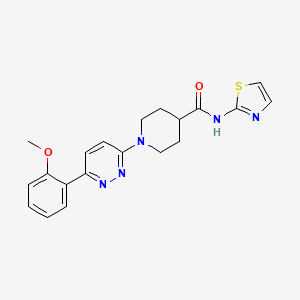 molecular formula C20H21N5O2S B2566681 1-(6-(2-methoxyphenyl)pyridazin-3-yl)-N-(thiazol-2-yl)piperidine-4-carboxamide CAS No. 1105218-67-4