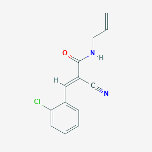 molecular formula C13H11ClN2O B2566683 (E)-3-(2-chlorophenyl)-2-cyano-N-prop-2-enylprop-2-enamide CAS No. 518349-36-5
