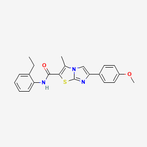 molecular formula C22H21N3O2S B2566685 N-(2-乙基苯基)-6-(4-甲氧基苯基)-3-甲基咪唑并[2,1-b]噻唑-2-甲酰胺 CAS No. 921161-29-7