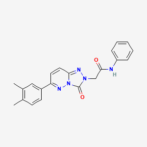 molecular formula C21H19N5O2 B2566687 2-(6-(3,4-二甲苯基)-3-氧代-[1,2,4]三唑并[4,3-b]哒嗪-2(3H)-基)-N-苯基乙酰胺 CAS No. 1251694-54-8