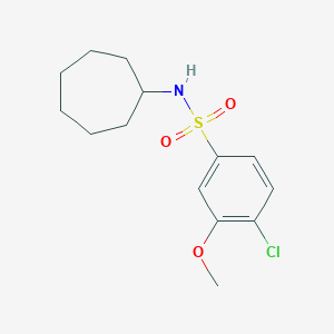 molecular formula C14H20ClNO3S B256669 4-chloro-N-cycloheptyl-3-methoxybenzenesulfonamide 