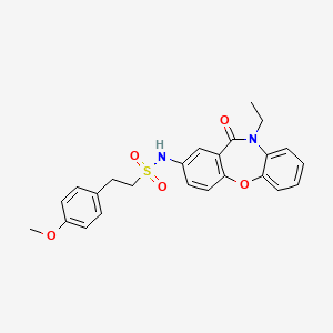 N-(10-ethyl-11-oxo-10,11-dihydrodibenzo[b,f][1,4]oxazepin-2-yl)-2-(4-methoxyphenyl)ethanesulfonamide