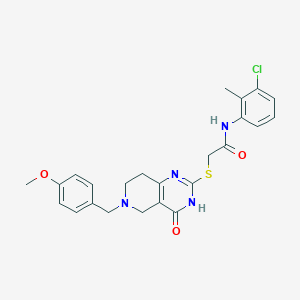 molecular formula C24H25ClN4O3S B2566726 N-(3-chloro-2-methylphenyl)-2-((6-(4-methoxybenzyl)-4-oxo-3,4,5,6,7,8-hexahydropyrido[4,3-d]pyrimidin-2-yl)thio)acetamide CAS No. 1110988-89-0