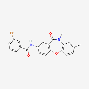 molecular formula C22H17BrN2O3 B2566738 3-bromo-N-(8,10-diméthyl-11-oxo-10,11-dihydrodibenzo[b,f][1,4]oxazépin-2-yl)benzamide CAS No. 921919-04-2