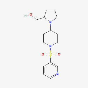 molecular formula C15H23N3O3S B2566740 (1-(1-(Pyridin-3-ylsulfonyl)piperidin-4-yl)pyrrolidin-2-yl)methanol CAS No. 1448044-93-6