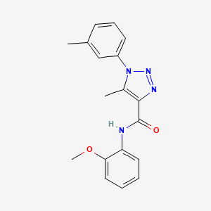 molecular formula C18H18N4O2 B2566741 N-(2-メトキシフェニル)-5-メチル-1-(3-メチルフェニル)-1H-1,2,3-トリアゾール-4-カルボキサミド CAS No. 878733-92-7