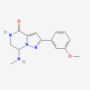 molecular formula C14H16N4O2 B2566742 2-(3-メトキシフェニル)-7-(メチルアミノ)-6,7-ジヒドロピラゾロ[1,5-a]ピラジン-4(5H)-オン CAS No. 2117453-15-1