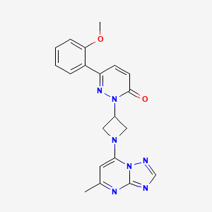molecular formula C20H19N7O2 B2566751 6-(2-Methoxyphenyl)-2-[1-(5-methyl-[1,2,4]triazolo[1,5-a]pyrimidin-7-yl)azetidin-3-yl]pyridazin-3-one CAS No. 2380188-05-4
