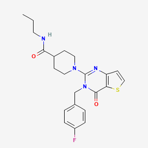 molecular formula C22H25FN4O2S B2566754 N-(2,3-二甲苯基)-2-{[4-甲基-5-(1-甲基-3-苯基-1H-吡唑-4-基)-4H-1,2,4-三唑-3-基]硫代}乙酰胺 CAS No. 1112439-21-0