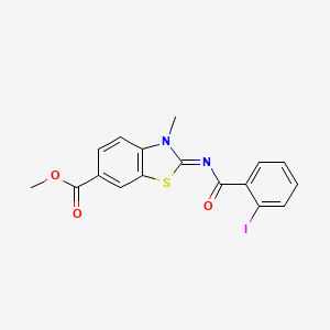 Methyl 2-(2-iodobenzoyl)imino-3-methyl-1,3-benzothiazole-6-carboxylate