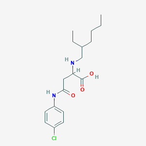 molecular formula C18H27ClN2O3 B2566774 3-[(4-Chlorophenyl)carbamoyl]-2-[(2-ethylhexyl)amino]propanoic acid CAS No. 1026105-49-6