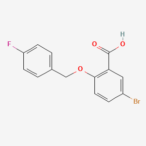 molecular formula C14H10BrFO3 B2566780 5-Bromo-2-[(4-fluorobenzyl)oxy]benzoic acid CAS No. 938243-43-7
