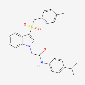 2-{3-[(4-methylphenyl)methanesulfonyl]-1H-indol-1-yl}-N-[4-(propan-2-yl)phenyl]acetamide