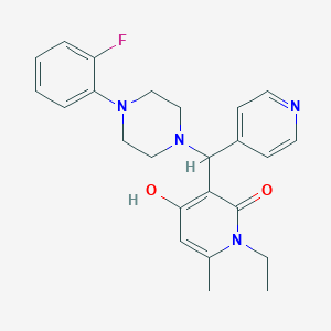 molecular formula C24H27FN4O2 B2566796 1-ethyl-3-((4-(2-fluorophenyl)piperazin-1-yl)(pyridin-4-yl)methyl)-4-hydroxy-6-methylpyridin-2(1H)-one CAS No. 939242-69-0