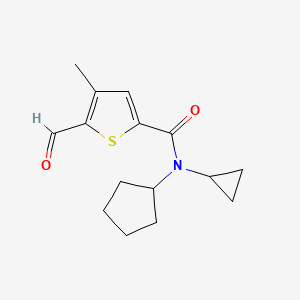 molecular formula C15H19NO2S B2566800 N-Cyclopentyl-N-cyclopropyl-5-formyl-4-methylthiophene-2-carboxamide CAS No. 1384659-68-0