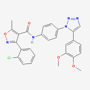 3-(2-chlorophenyl)-N-[4-[5-(3,4-dimethoxyphenyl)triazol-1-yl]phenyl]-5-methyl-1,2-oxazole-4-carboxamide