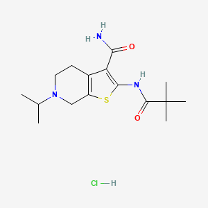 2-(2,2-dimethylpropanoylamino)-6-propan-2-yl-5,7-dihydro-4H-thieno[2,3-c]pyridine-3-carboxamide;hydrochloride