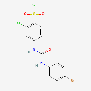 4-(3-(4-Bromophenyl)ureido)-2-chlorobenzene-1-sulfonyl chloride