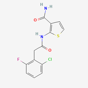molecular formula C13H10ClFN2O2S B2566805 2-{[(2-Chloro-6-fluorophenyl)acetyl]amino}thiophene-3-carboxamide CAS No. 925588-74-5