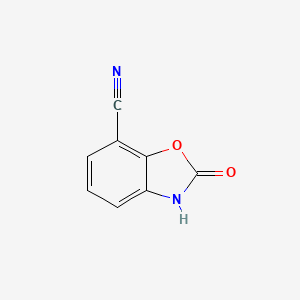 molecular formula C8H4N2O2 B2566810 7-Benzoxazolecarbonitrile, 2,3-dihydro-2-oxo- CAS No. 952511-54-5