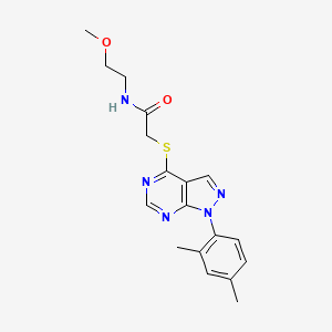 molecular formula C18H21N5O2S B2566823 2-[1-(2,4-dimethylphenyl)pyrazolo[3,4-d]pyrimidin-4-yl]sulfanyl-N-(2-methoxyethyl)acetamide CAS No. 893931-29-8