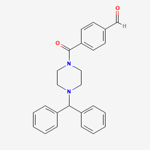 molecular formula C25H24N2O2 B2566830 4-(4-Benzhydrylpiperazine-1-carbonyl)benzaldehyde CAS No. 853574-31-9