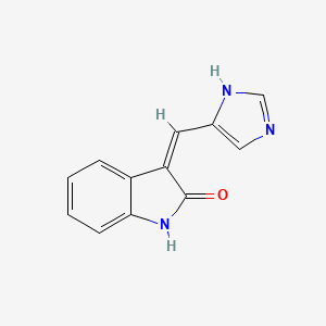 molecular formula C12H9N3O B2566831 3-(1H-咪唑-5-亚甲基)-1,3-二氢-2H-吲哚-2-酮 CAS No. 372164-79-9