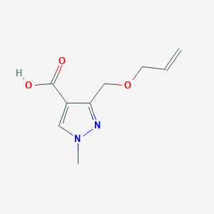 molecular formula C9H12N2O3 B2566836 3-[(Allyloxy)methyl]-1-methyl-1H-pyrazole-4-carboxylic acid CAS No. 1975118-84-3