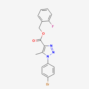 molecular formula C17H13BrFN3O2 B2566839 2-fluorobenzyl 1-(4-bromophenyl)-5-methyl-1H-1,2,3-triazole-4-carboxylate CAS No. 946302-27-8
