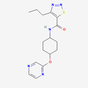4-propyl-N-((1r,4r)-4-(pyrazin-2-yloxy)cyclohexyl)-1,2,3-thiadiazole-5-carboxamide