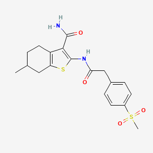 6-Methyl-2-(2-(4-(methylsulfonyl)phenyl)acetamido)-4,5,6,7-tetrahydrobenzo[b]thiophene-3-carboxamide