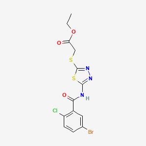 Ethyl 2-((5-(5-bromo-2-chlorobenzamido)-1,3,4-thiadiazol-2-yl)thio)acetate