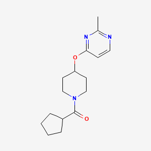 molecular formula C16H23N3O2 B2566876 环戊基(4-((2-甲基嘧啶-4-基)氧基)哌啶-1-基)甲苯酮 CAS No. 2097862-75-2