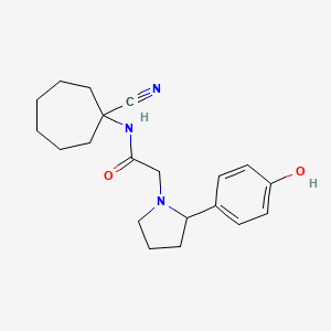 molecular formula C20H27N3O2 B2566884 N-(1-cyanocycloheptyl)-2-[2-(4-hydroxyphenyl)pyrrolidin-1-yl]acetamide CAS No. 1280945-45-0