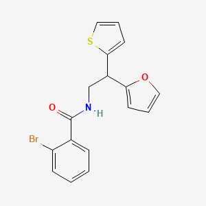 molecular formula C17H14BrNO2S B2566890 2-bromo-N-[2-(furan-2-yl)-2-(thiophen-2-yl)ethyl]benzamide CAS No. 2097893-77-9