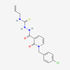 molecular formula C17H17ClN4O2S B2566891 N-烯丙基-2-{[1-(4-氯苄基)-2-氧代-1,2-二氢-3-吡啶基]羰基}-1-肼基氨基甲硫酰胺 CAS No. 400074-96-6