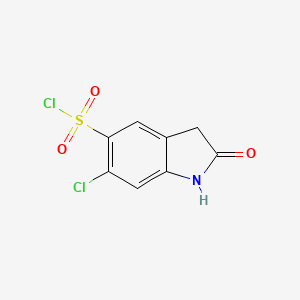 molecular formula C8H5Cl2NO3S B2566894 6-Chloro-2-oxoindoline-5-sulfonyl chloride CAS No. 923231-83-8