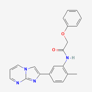 molecular formula C21H18N4O2 B2566896 N-(5-imidazo[1,2-a]pyrimidin-2-yl-2-methylphenyl)-2-phenoxyacetamide CAS No. 862810-40-0