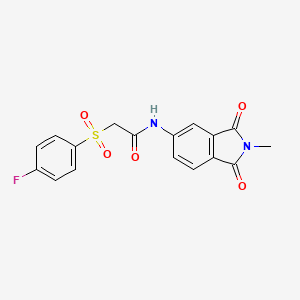 2-(4-fluorophenyl)sulfonyl-N-(2-methyl-1,3-dioxoisoindol-5-yl)acetamide