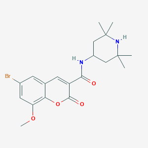 6-bromo-8-methoxy-2-oxo-N-(2,2,6,6-tetramethyl-4-piperidinyl)-2H-chromene-3-carboxamide