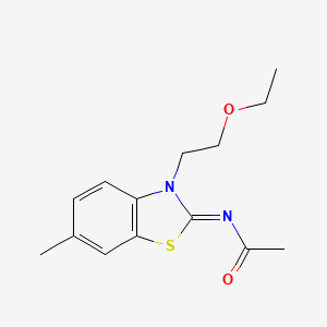 molecular formula C14H18N2O2S B2566902 (Z)-N-(3-(2-乙氧基乙基)-6-甲基苯并[d]噻唑-2(3H)-亚甲基)乙酰胺 CAS No. 1006266-93-8