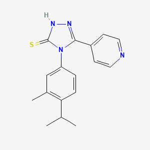 molecular formula C17H18N4S B2566918 4-(3-Methyl-4-(isopropyl)phenyl)-3-(4-pyridyl)-1,2,4-triazoline-5-thione CAS No. 1022892-14-3