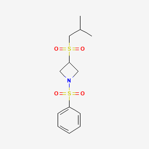 molecular formula C13H19NO4S2 B2566928 3-(Isobutylsulfonyl)-1-(phenylsulfonyl)azetidine CAS No. 1797696-82-2