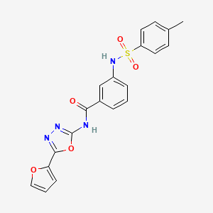 molecular formula C20H16N4O5S B2566936 N-(5-(furan-2-yl)-1,3,4-oxadiazol-2-yl)-3-(4-methylphenylsulfonamido)benzamide CAS No. 886896-22-6
