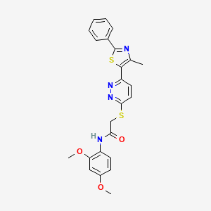 molecular formula C24H22N4O3S2 B2566937 N-(2,4-二甲氧基苯基)-2-((6-(4-甲基-2-苯基噻唑-5-基)嘧啶-3-基)硫代)乙酰胺 CAS No. 892415-80-4